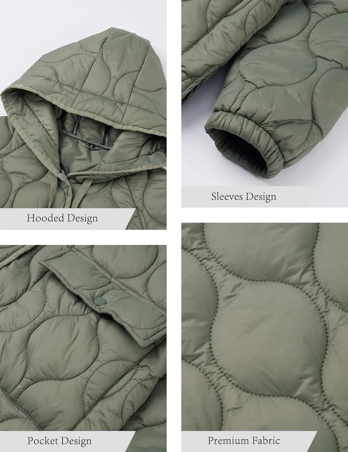 XULIKU Women's Quilted Jackets Lightweight Long Sleeve Stand Collar Padding Short Puffer Coat for Women Fall Winter