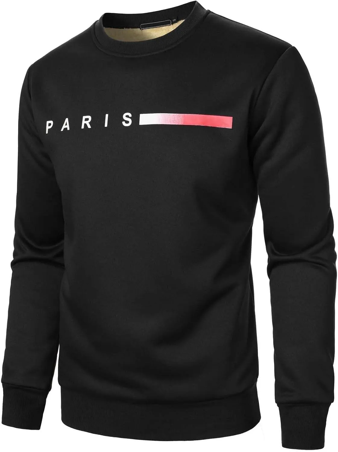 ZYXTIM Men's Sherpa Lined Sweatshirt Fleece Crewneck Long Sleeve Thermal Thick Winter Pullover Top Sweater Warm John Shirts